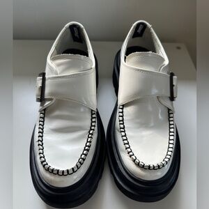 White Leather G.H. Bass Loafers